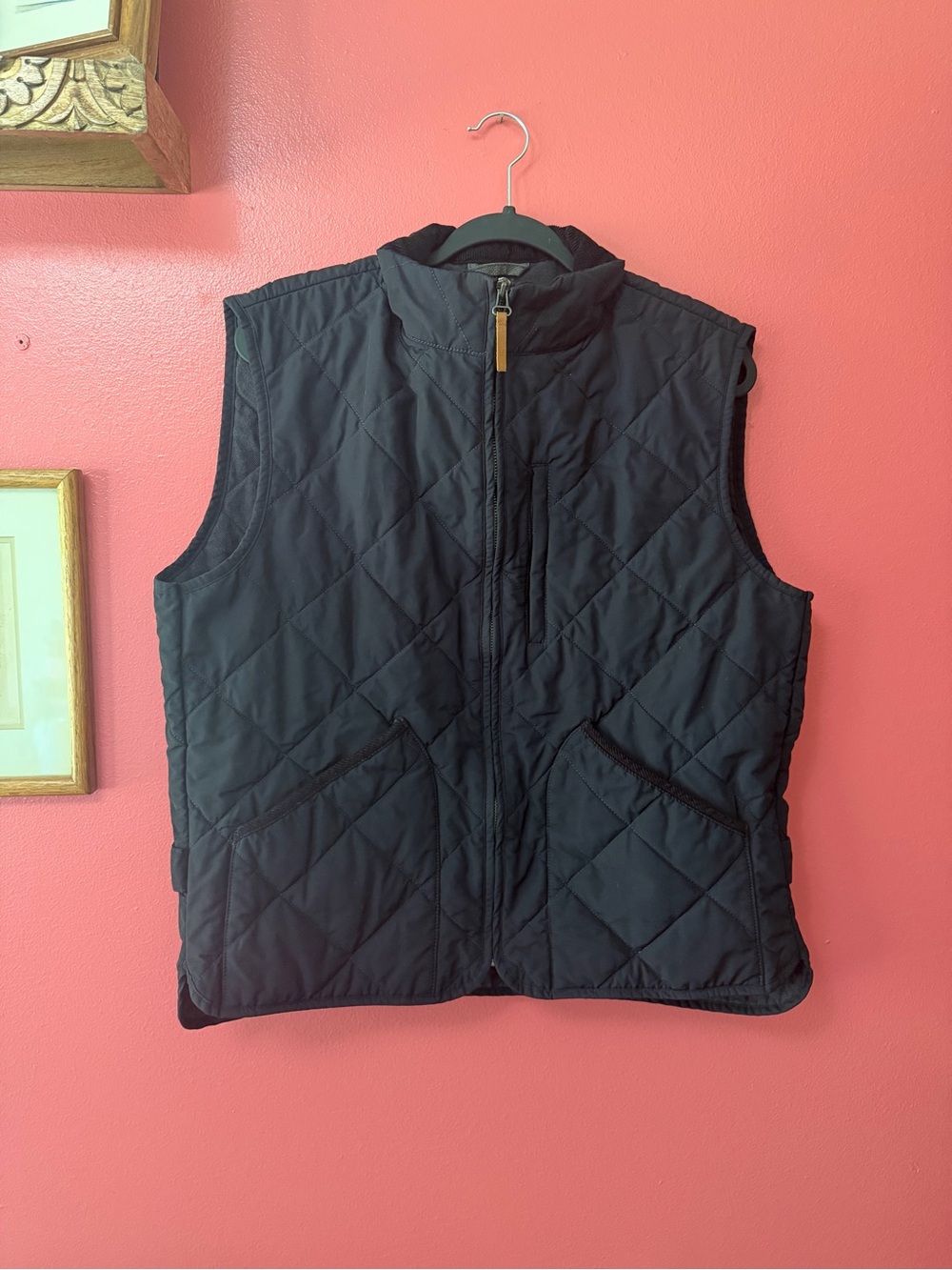 J.Crew Sussex Men’s Quilted Vest Size L Navy PrimaLoft Corduroy Collar